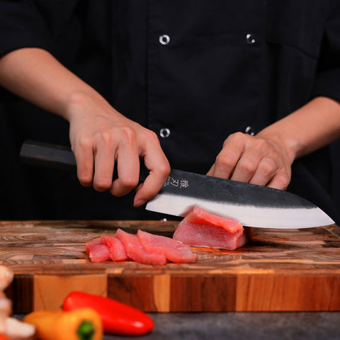 Gyuto Blue Steel Ebony Wood Handle Custom