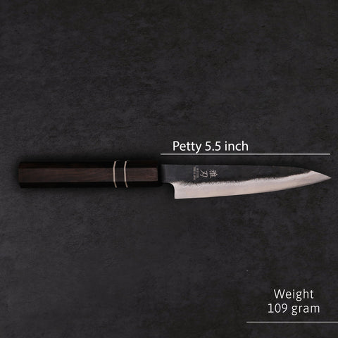 Petty Blue Steel Ebony Wood Handle 140mm