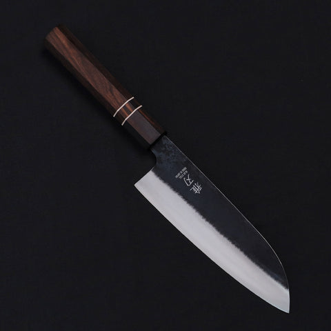 Santoku Blue Steel Ebony Wood Handle 170mm