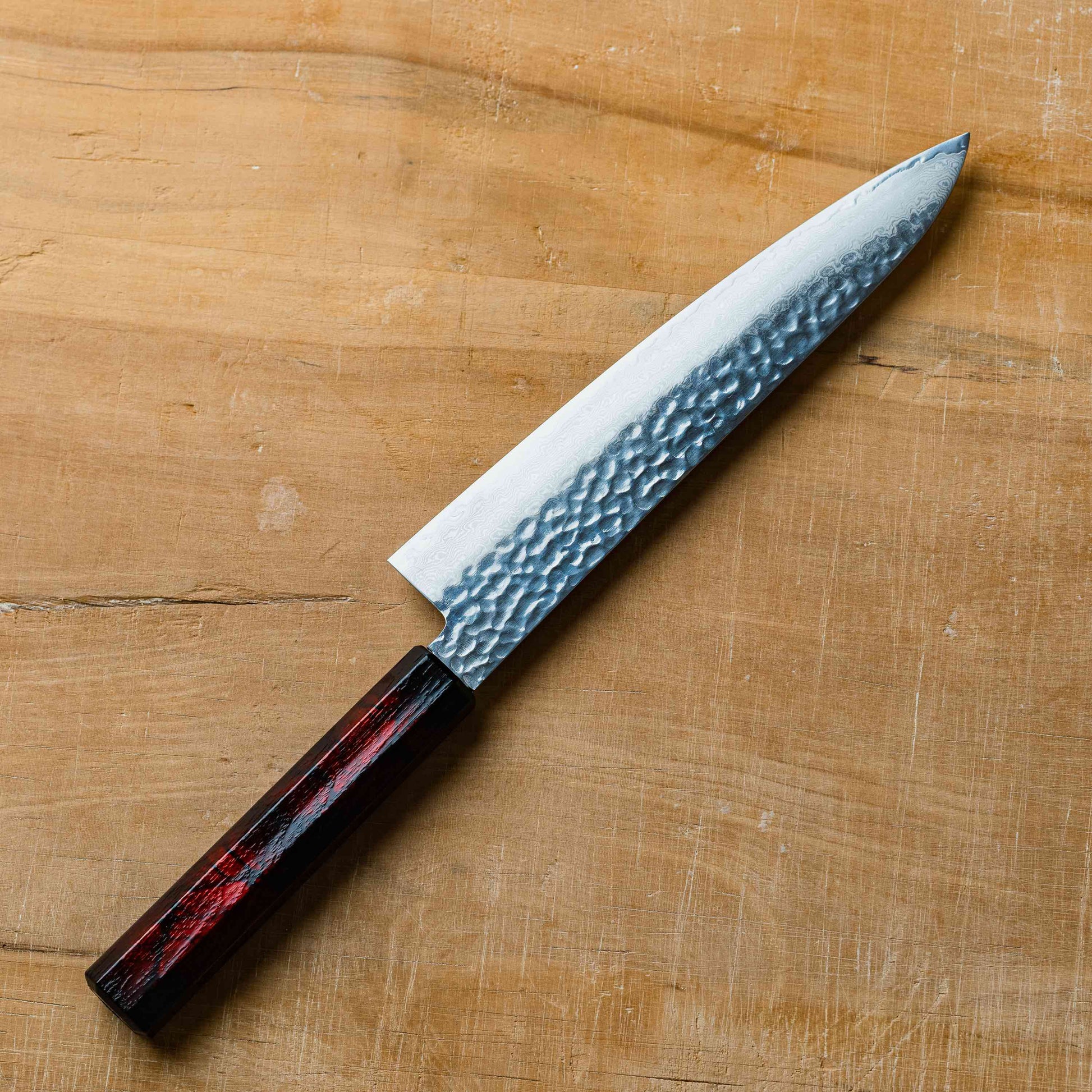 Sakai Takayuki 33 Layer Nanairo Wa-Gyutou 210mm (8.2") w/ Marbled Red Handle