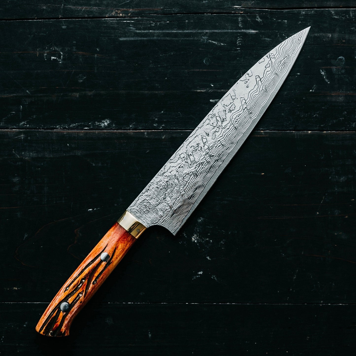 Saji Takeshi R2 Diamond Damascus Gyutou 210mm (8.2")