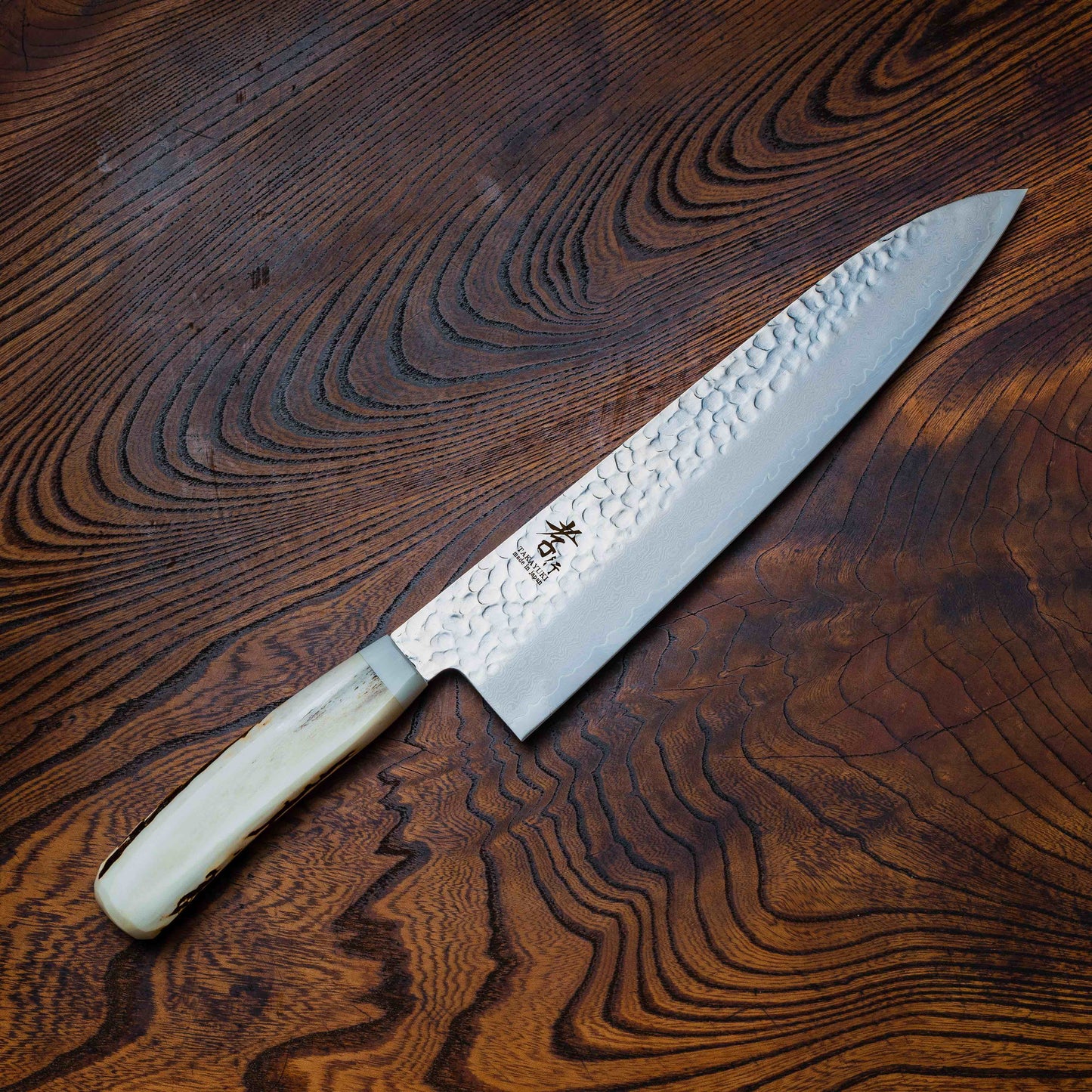 Sakai Takayuki Stag Sugihara Damascus Gyutou 240mm (9.4")