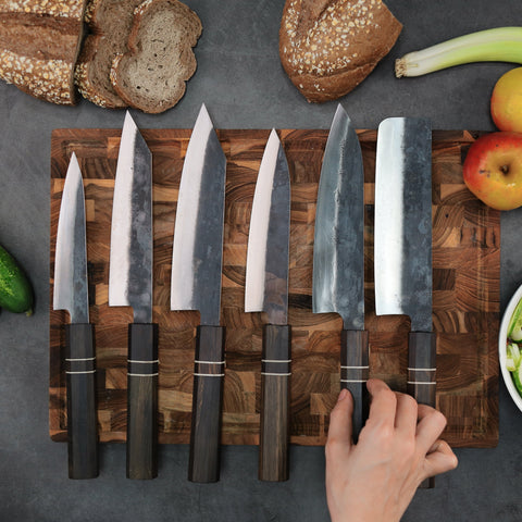 Petty Blue Steel Ebony Wood Handle 140mm