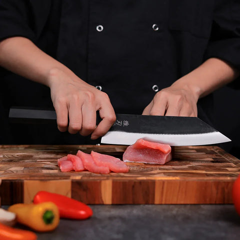 Bunka Blue Steel Ebony Wood Handle Custom