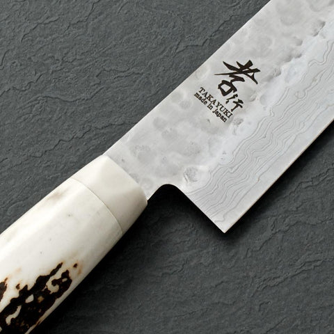 Sakai Takayuki Stag Sugihara Damascus Santoku 180mm (7.1")