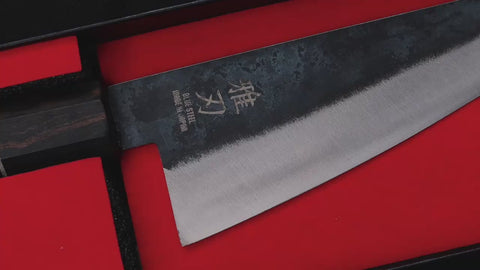 Honesuki Blue Steel Ebony Wood Handle 150mm/5.9in Custom