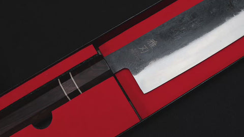 Nakiri Blue Steel Ebony Wood Handle 180mm Custom