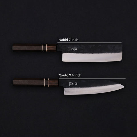 2‑Piece Everyday Essential Set | Japanese Kitchen Knives (Gyuto + Nakiri) Custom