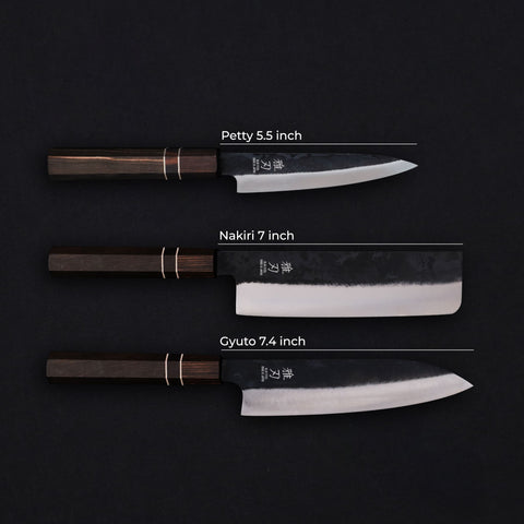 3‑Piece Family Prep Set | Japanese Knife Bundle (Gyuto, Nakiri, Petty) Custom