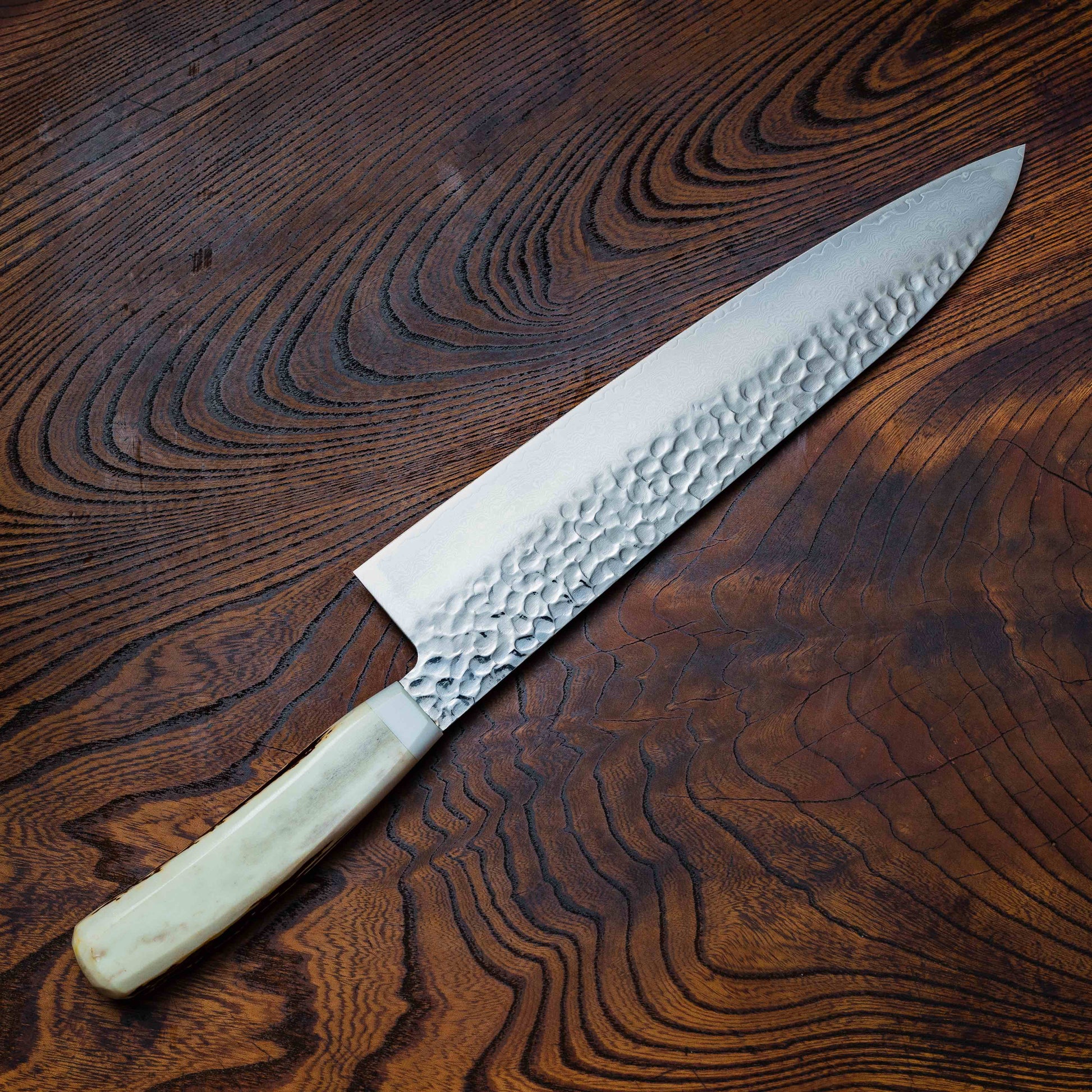 Sakai Takayuki Stag Sugihara Damascus Gyutou 240mm (9.4")